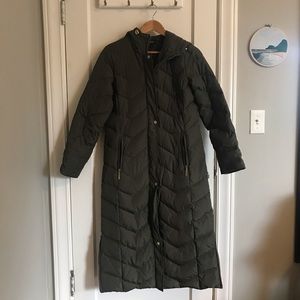 Ellen Tracy full-length puffer winter coat - olive